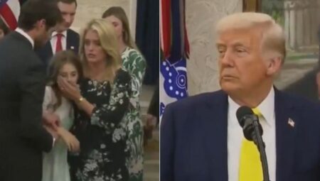 Beyaz Saray’da panik anları: Trump’ın konuştuğu sırada Mehmet Öz’ün torunu bayıldı