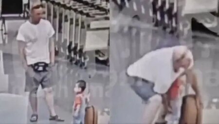 Havaalanında dehşet verici imgeler: 18 aylık bebek yere fırlatıldı!
