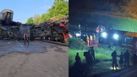 Köprü, tren üzerine çöktü: 7 meyyit, 66 yaralı