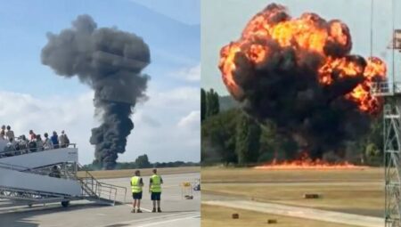 Londra’da havalimanında bir uçak düştü!
