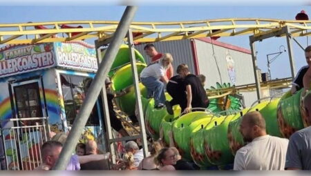 Lunaparkta endişe dolu anlar: Eğlence treni yaydan çıktı