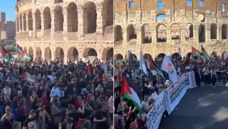 İtalya’da ‘Gazze’de soykırım dursun’ yürüyüşü düzenlendi