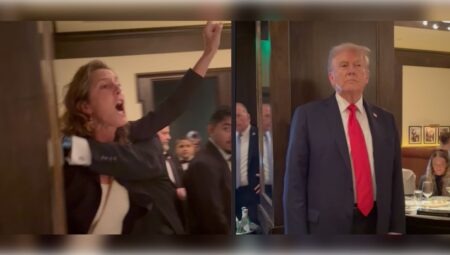 Trump’a restoran ziyaretinde sürpriz protesto